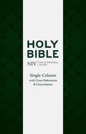 NIV large print compact single col. ref. bible green leather