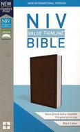 NIV value thinline bible brown leatherlook
