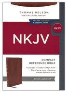 NKJV compact reference bible brown leatherlook