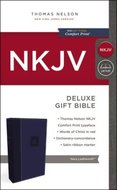 NKJV deluxe gift bible blue leatherlook