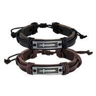 Armband kruis leer