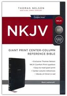 NKJV giant print center column ref. bible black leatherlook