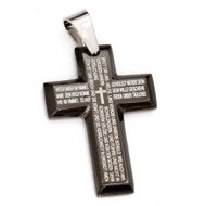 Pendant cross Vater unser 32x32x4cm black