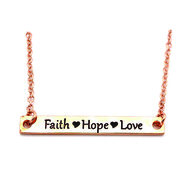 Ketting faith hope love rose goud kleur
