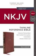 NKJV thinline reference bible brown leatherlook