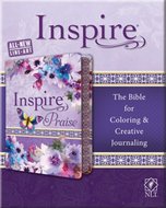 NLT inspire praise bible purple flower leatherlook