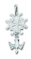 Silver pendant huguenot cross