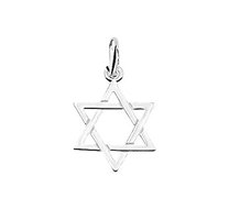 Silver pendant star of david 16mm