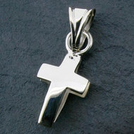 Silver pendant cross rounded 19x10x5mm