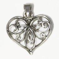 925 sterling silver hanger filigraan hart 15x15mm