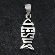 Silver pendant ichtus/Jesus 23x15x3mm