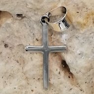 Silver pendant cross 25x12x1mm