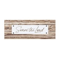 Wooden tabletop plaque serve the Lord