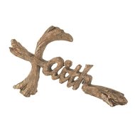 Sculptuur hars Faith driftwood style