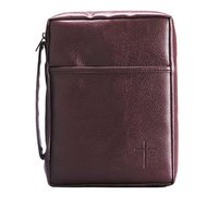 Bijbelhoes large burgundy soft vinyl