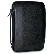 Biblecover medium black leather