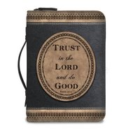 Bijbelhoes medium bruin/zwart trust in the Lord