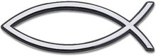 Auto Emblem Fisch Silber 13cm