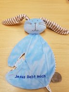 Schmusetuch Kaninchen Blau Jesus liebt mich