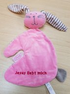 Cuddle cloth rabbit pink Jesus liebt mich