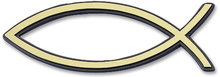 Car emblem fish gold 13cm