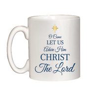 Christmas mug o come let us adore him