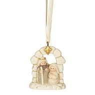 Kerst ornament holy family beige 5,1cm