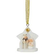 Christmas ornament holy family glitter 5,1cm