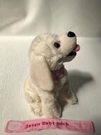 Plush labrador pink collar Jesus liebt mich embroidery