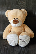 Plush large bear 45cm Jesus liebt mich embroidery