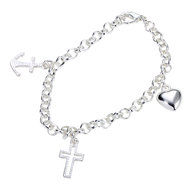 Bracelet anchor heart cross 20,5cm