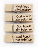 Houten knijper God houdt zijn belofte 