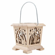 Wooden candleholder manger