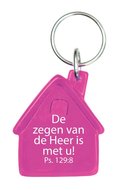 Sleutelhanger roze de zegen van de Heer