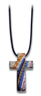 Necklace cross soapstone blue