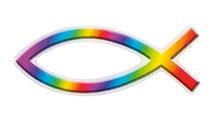 Sticker 3d fish rainbow 9cm