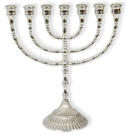 Menorah 29,5cm zilverkleur