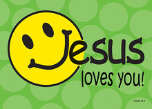 Ansichtkaart (6) Jesus loves you
