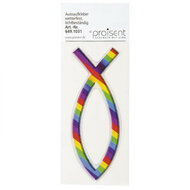 Sticker 3d vis regenboog/streep 9cm