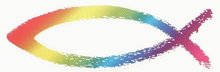 Sticker ichtus fish rainbow