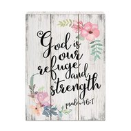 Wall art God is our refuge 40,5x30cm