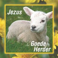 MDF wandplatte 22x22cm Jezus is de goede herder