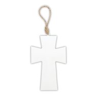 Hängendes Kreuz Email Wandkreuz weiß 5x20,3cm