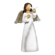 Figurine Angel dove/glitter 8,9x15,2cm