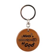 Keyring dutch round wood Niets is onmogelijk