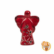 Soapstone Angel Heart red 7cm