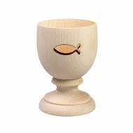 Wooden eggcup ichtus