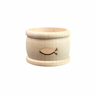 Wooden napkin ring ichtus