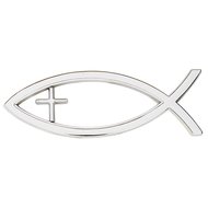 Auto Emblem Silber Ichtus/cross 13cm