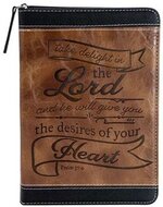 Journal zippered take delight brown